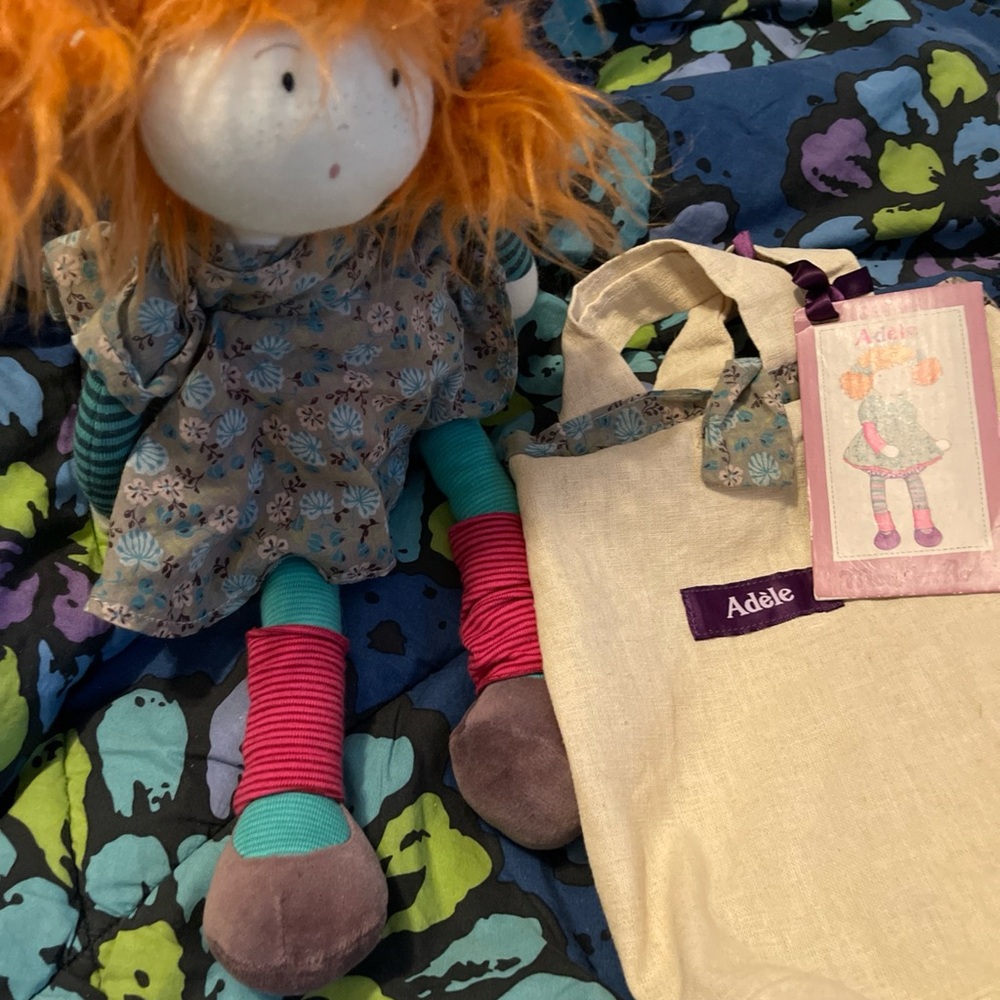 Adele Moulin Roty Les Coquettes Soft Rag Doll with Tote